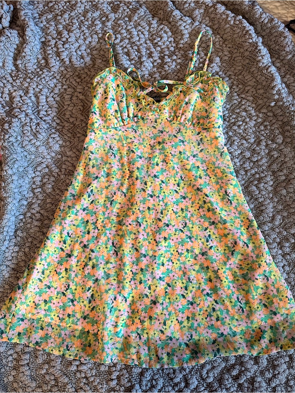 Wild Fable Feminine Floral Summer Sundress Boho Yellow Green and Pink Size XXS